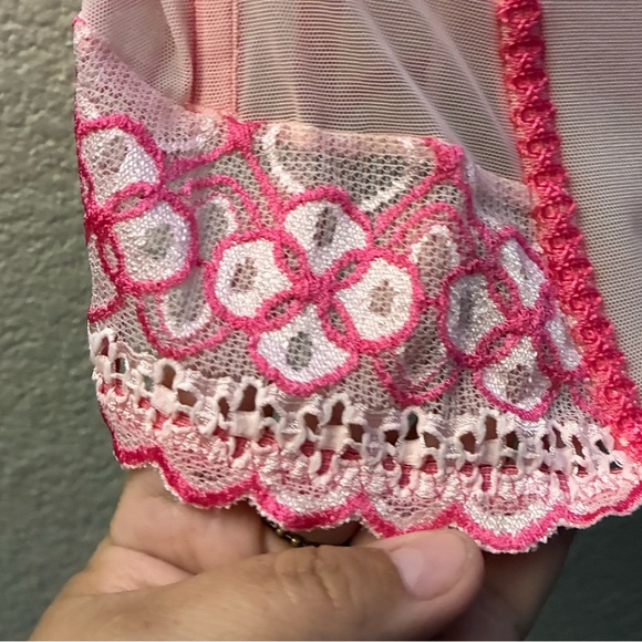 Elegant Pink Lace Corset Bustier Top With Straps L - Picture 4 of 14